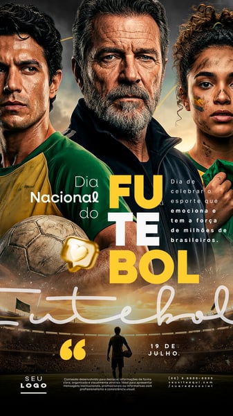 DIA NACIONAL DO FUTEBOL 19 DE JULHO STORY SOCIAL MEDIA PSD EDITÁVEL 3