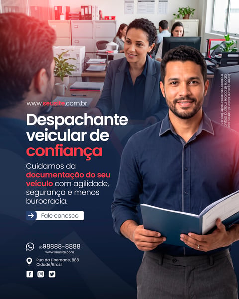DESPACHANTE VEICULAR SOCIAL MEDIA PSD EDITÁVEL 1