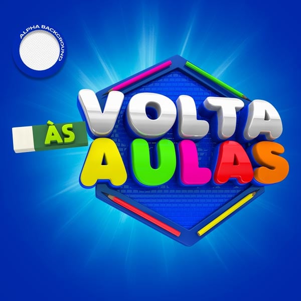 SELO 3D ESCOLA VOLTA AS AULAS PNG