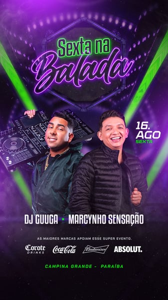 FLYER PARA EVENTOS PSD STORIES SEXTA NA BALADA
