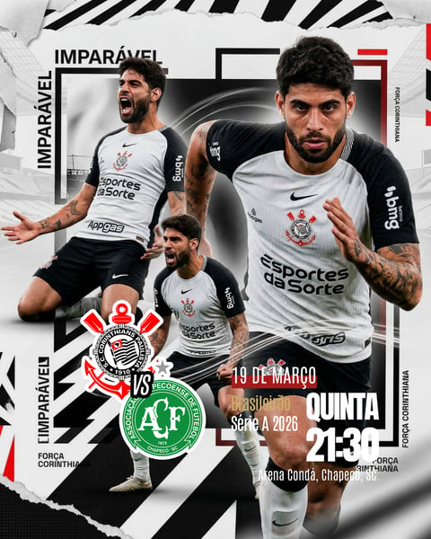 FLYER ESPORTIVO FUTEBOL BRASILEIRÃO CORINTHIANS VS CHAPECOENSE