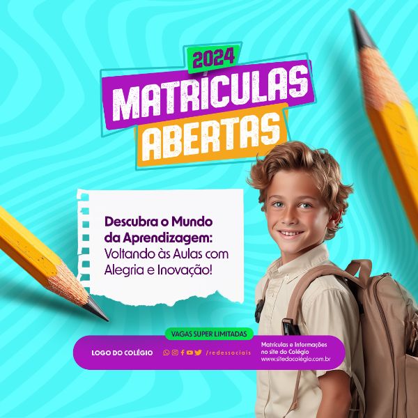 FEED - CAMPANHA - VOLTA ÀS AULAS 2024 - DESCUBRA O MUNDO DA APRENDIZAGEM