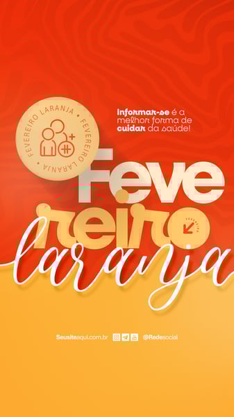 FEVEREIRO LARANJA MÊS DE CONSCIENTIZAÇÃO SOBRE A LEUCEMIA E DOAÇÃO DE MEDULA ÓSSEA SOCIAL MEDIA PSD