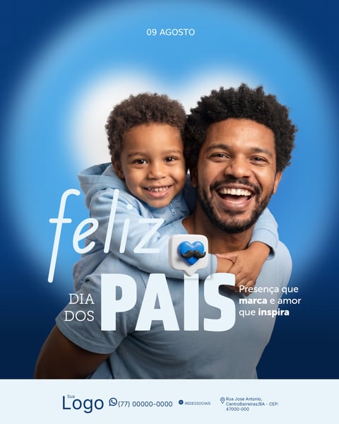 FELIZ DIA DOS PAIS 09 DE AGOSTO SOCIAL MEDIA PSD EDITÁVEL 6