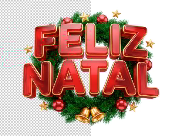 SELO 3D FELIZ NATAL PNG