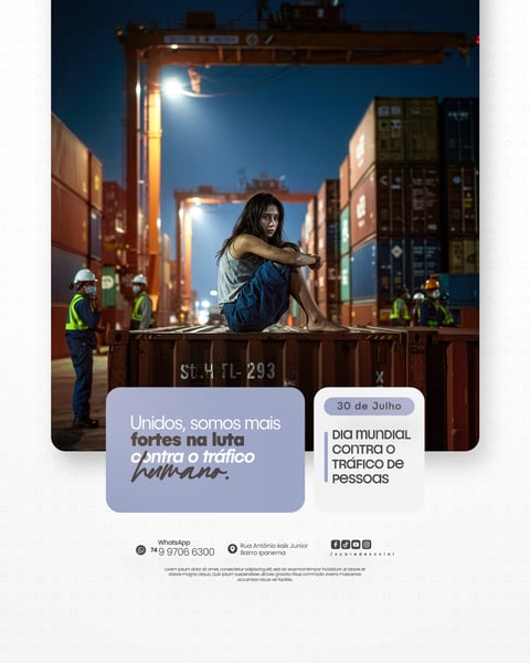 30 DE JULHO - DIA MUNDIAL CONTRA O TRÁFICO DE PESSOAS - FLYER SOCIAL MEDIA PSD EDITÁVEL