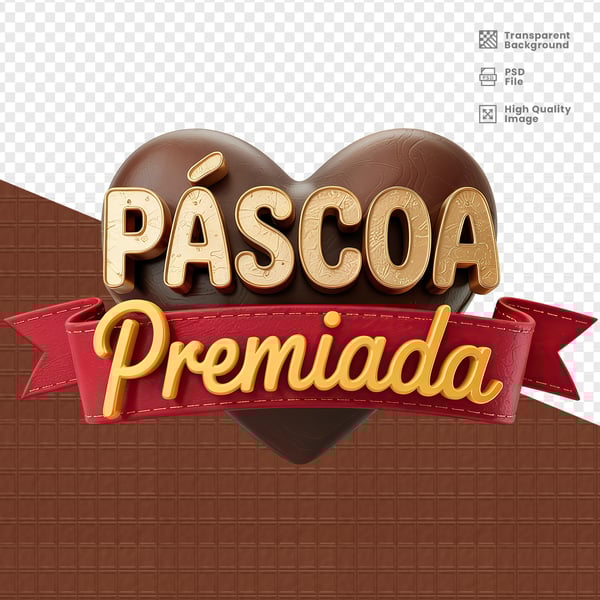SELO 3D PARA PÁSCOA PSD EDITÁVEL