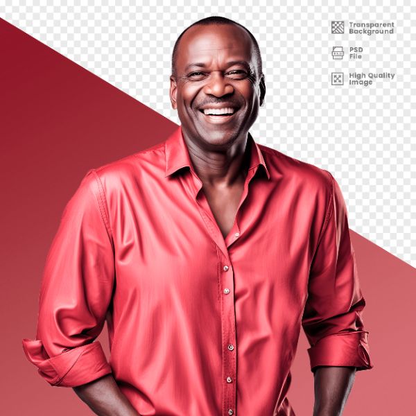 HOMEM COM CAMISA VERMELHA