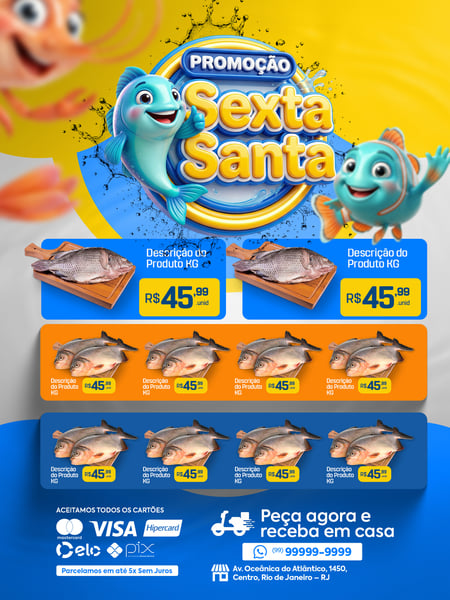 ENCARTE PROMOÇÃO SEXTA SANTA PSD EDITÁVEL