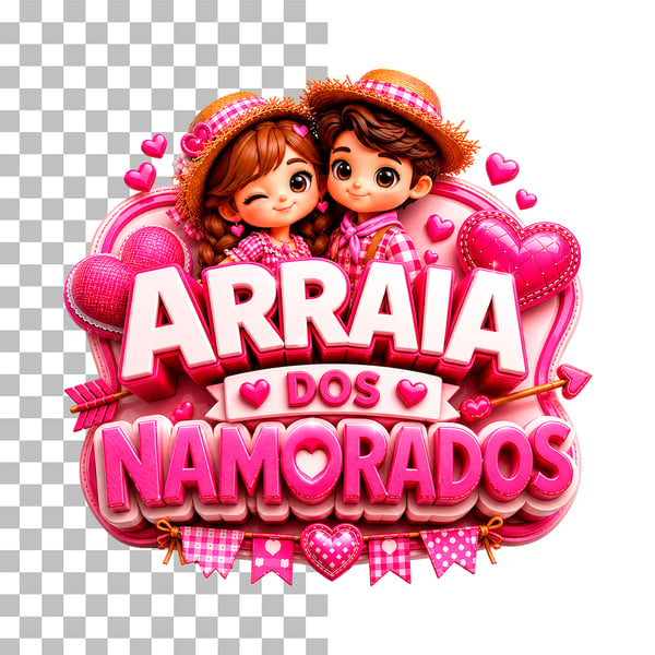 SELO 3D ARRAIA DOS NAMORADOS PSD EDITÁVEL