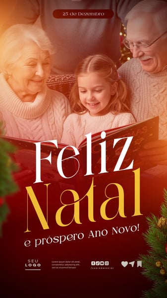 FELIZ NATAL E PRÓSPERO ANO NOVO 25 DE DEZEMBRO STORY SOCIAL MEDIA PSD EDITÁVEL 5