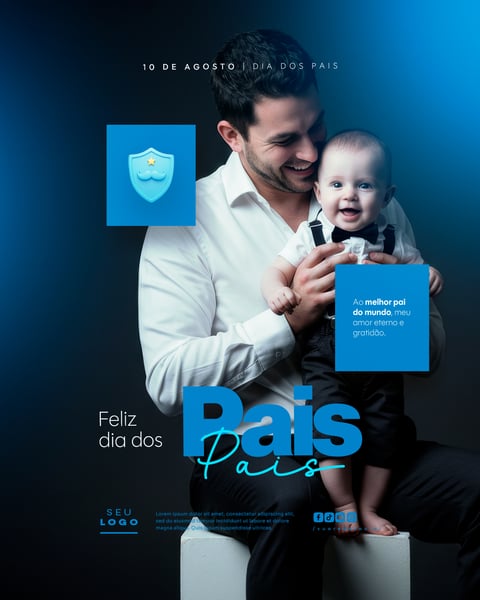 DIA DOS PAIS AGOSTO SOCIAL MEDIA POST EDITÁVEL FEED