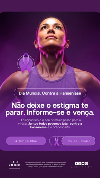 DIA MUNDIAL CONTRA A HANSENÍASE 25 DE JANEIRO STORY SOCIAL MEDIA PSD EDITÁVEL 1