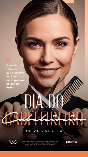 DIA DO CABELEIREIRO 19 DE JANEIRO STORY SOCIAL MEDIA PSD EDITÁVEL 3