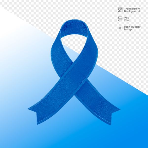 ELEMENTO 3D PARA COMPOSIÇÃO FITA AZUL LUTA CONTRA O CÂNCER