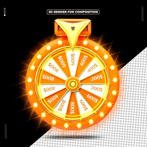 ELEMENTO 3D CASSINO ROLETA DE DINHEIRO PNG