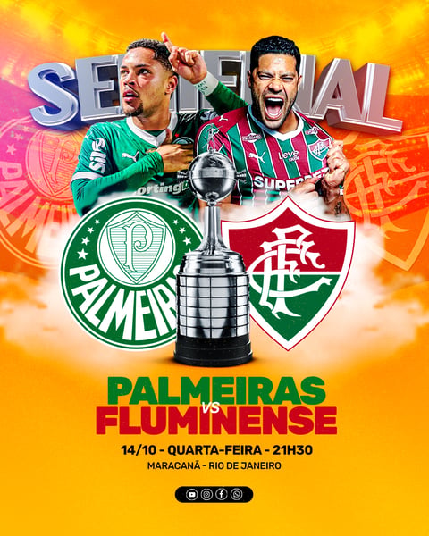 Futebol Semifinal Libertadores Palmeiras vs Fluminense PSD Editável