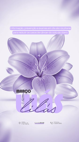 MÊS DE CONSCIENTIZAÇÃO E COMBATE AO CÂNCER DE COLO DE ÚTERO SOCIAL MEDIA PSD EDITÁVEL 2