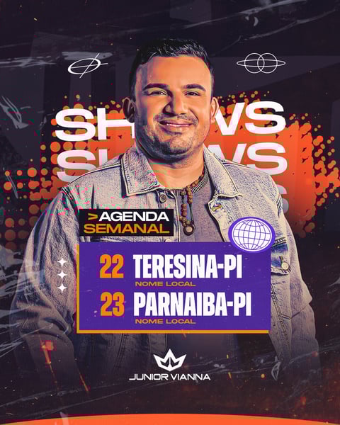 POX 14 - JÚNIOR VIANA - AGENDA - PRÓXIMOS SHOWS FLYER - FEED