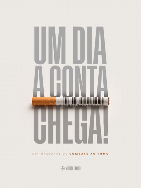 DIA NACIONAL COMBATE AO FUMO CIGARRO SOCIAL MEDIA FLYER PSD EDITÁVEL