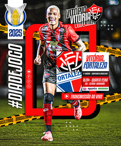 FLYER ESPORTIVO FUTEBOL CAMPEONATO BRASILEIRO DIA DE JOGO VITÓRIA