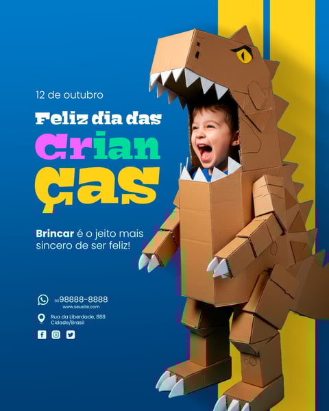 DIA DAS CRIANÇAS 12 DE OUTUBRO SOCIAL MEDIA PSD EDITÁVEL 5