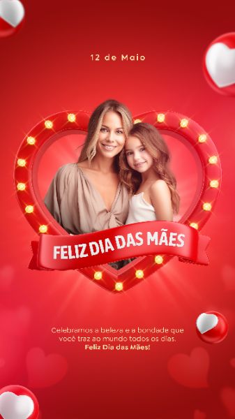 TEMPLATE FELIZ DIA DAS MÃES POST INSTAGRAM STORIES