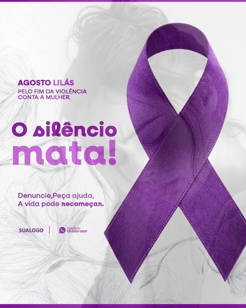 AGOSTO LILÁS FIM DA VIOLÊNCIA A MULHER SOCIAL MEDIA PSD EDITÁVEL 4