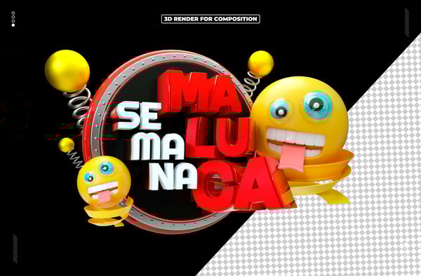 SELO 3D SEMANA MALUCA PARA COMPOSIÇÃO