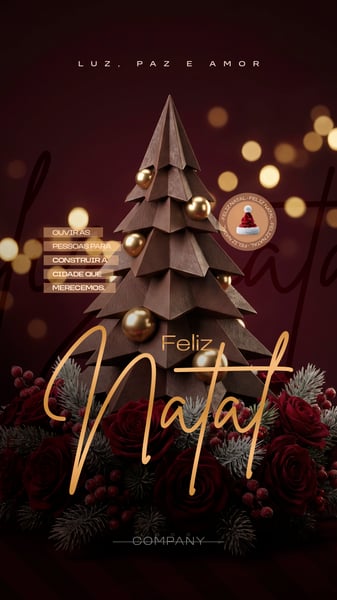 CARTÃO DE FELIZ NATAL INSTITUCIONAL SOCIAL MEDIA FLYER PSD EDITÁVEL STORY