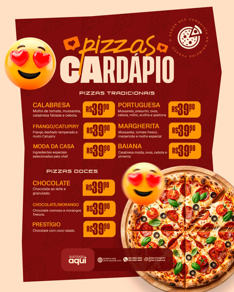 PSD EDITÁVEL CARDÁPIO PIZZARIA