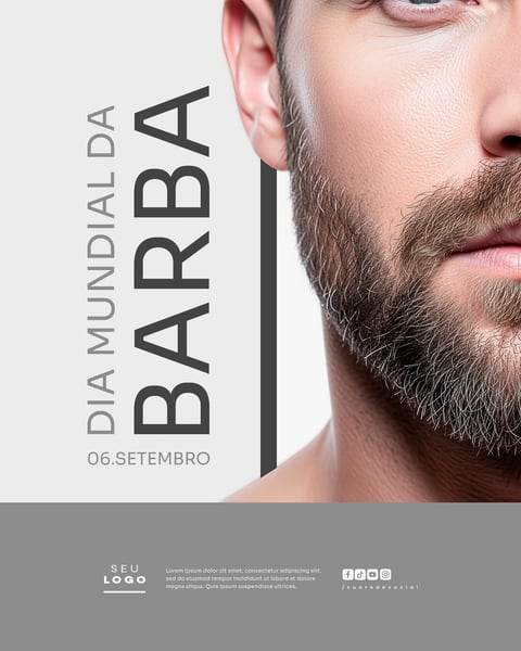 DIA MUNDIAL DA BARBA 6 DE SETEMBRO SOCIAL MEDIA PSD EDITÁVEL 1