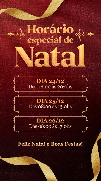 SOCIAL MEDIA - HORÁRIO ESPECIAL DE NATAL -  STORY