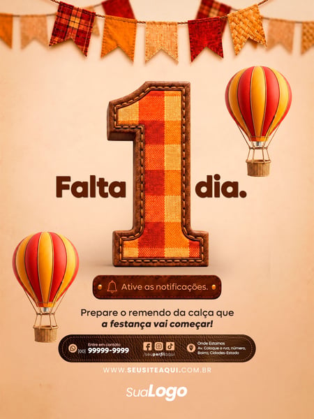 POST FEED FESTA JUNINA SÃO JOÃO SOCIAL MEDIA TEMPLATE PSD EDITÁVEL 6