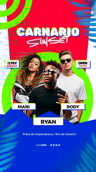 BLOCO DE CARNAVAL EVENTO DJ SERTANEJO BAILE FESTA ELETRONICO VERÃO SUNSET PRAIA STORY