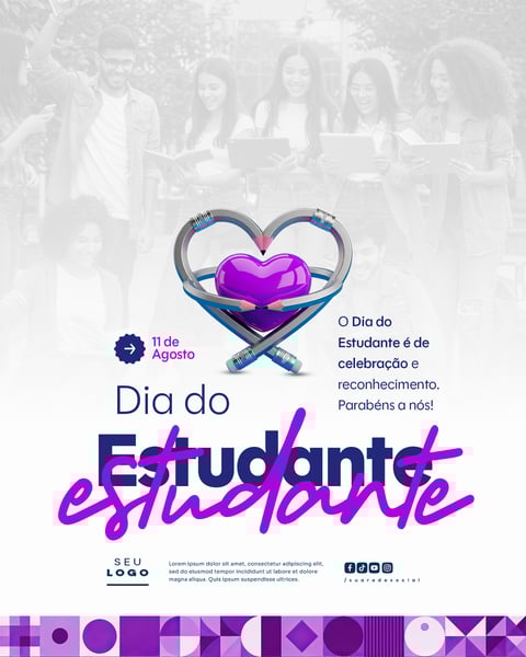 DIA DO ESTUDANTE 11 DE AGOSTO SOCIAL MEDIA PSD EDITÁVEL 6