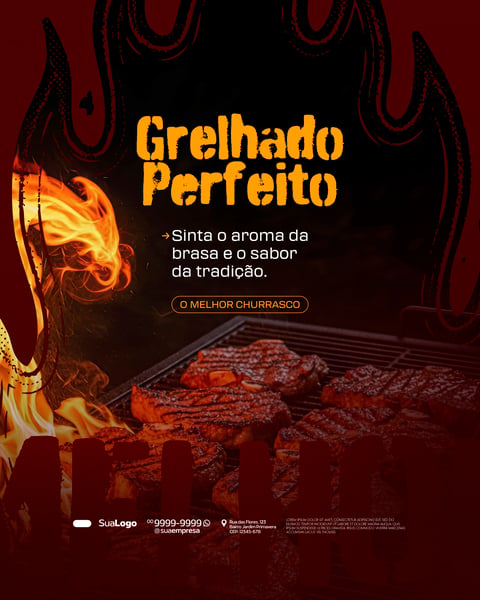 COLEÇÃO CHURRASCARIA 3 SOCIAL MEDIA PSD EDITÁVEL