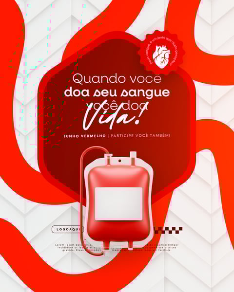 JUNHO VERMELHO CAMPANHA DE DOAÇÃO DE SANGUE CAMPANHA DE SAÚDE SOCIAL MEDIA FEED