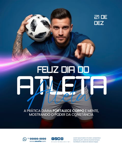 DIA DO ATLETA 21 DE DEZEMBRO SOCIAL MEDIA PSD EDITÁVEL 5