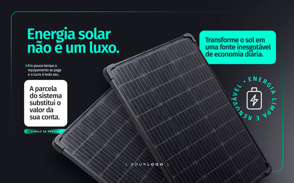 BANNER ENERGIA SOLAR NÃO É LUXO SOLAR PSD EDITÁVEL