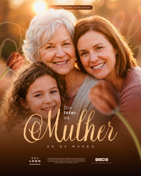 DIA INTERNACIONAL DA MULHER 08 DE MARÇO SOCIAL MEDIA PSD EDITÁVEL 3