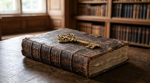 BÍBLIA ANTIGA CHAVE OURO CONHECIMENTO FECHADO SEGREDO ESPIRITUALIDADE RELIGIÃO FÉ CRISTÃ 01
