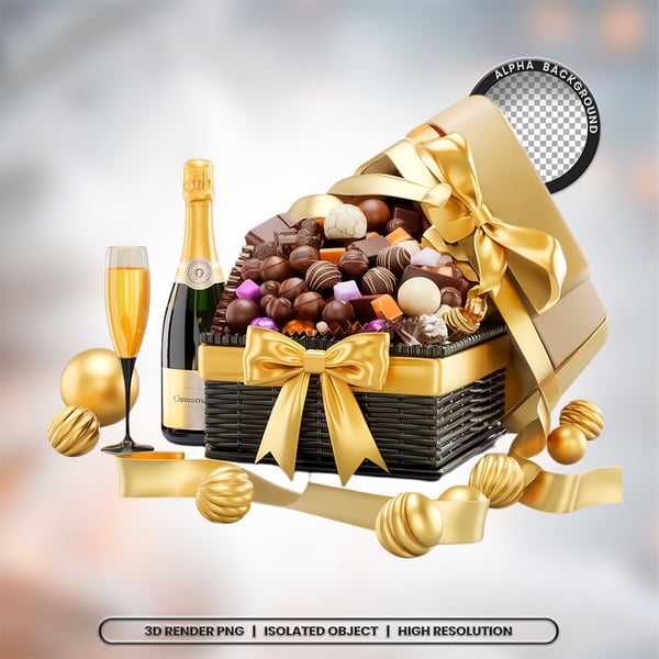 3D RENDER ESPUMANTE CHAMPANHE CHANDON ANO NOVO ELEMENTO ÍCONE PSD PNG