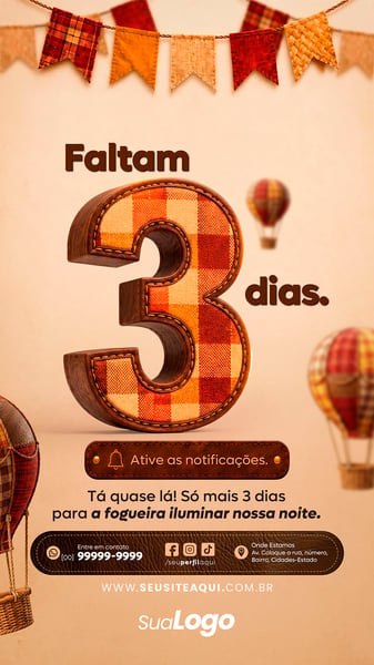 STORY FESTA JUNINA SÃO JOÃO SOCIAL MEDIA TEMPLATE PSD EDITÁVEL 16