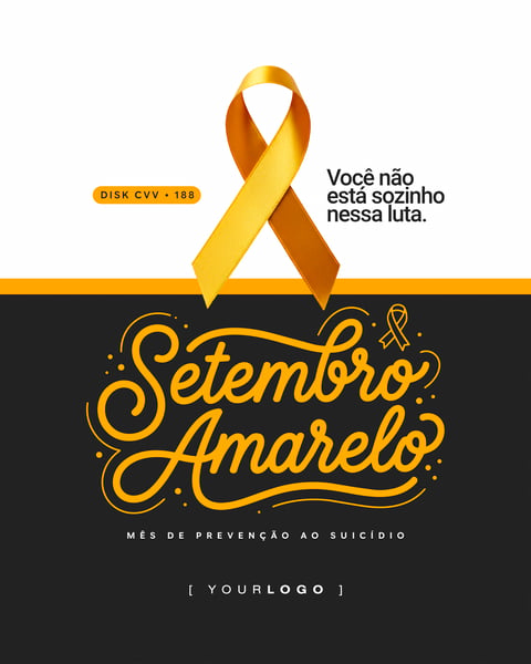 SETEMBRO AMARELO CAMPANHA FUNDO ESCURO POST INSTAGRAM PSD EDITÁVEL