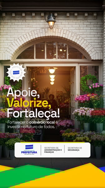 APOIE VALORIZE E FORTALEÇA O COMÉRCIO PREFEITURA MUNICIPAL SOCIAL MEDIA PSD EDITÁVEL