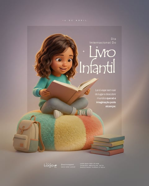 DIA INTERNACIONAL DO LIVRO INFANTIL 02 DE ABRIL ESCOLA SOCIAL MEDIA PSD EDITÁVEL 5