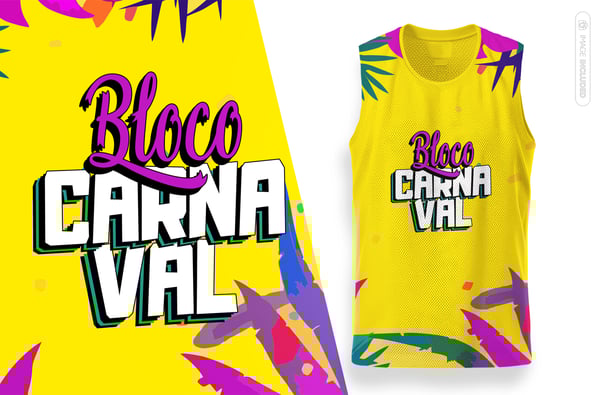MOCKUP DE MODELO DE CAMISETA BLOCO DE CARNAVAL ABADÁ ESTAMPA CAMISA DESIGN TOTALMENTE EDITAVEL