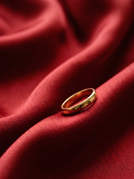 ALIANÇAS DE CASAMENTO EM CIMA DE UM TECIDO VERMELHO 03