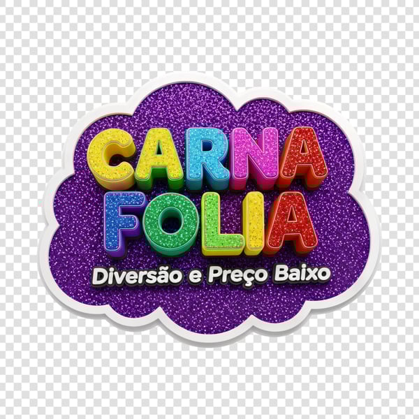 SELO 3D CARNAVAL FOLIA DIVERSÃO E PREÇO BAIXO 02